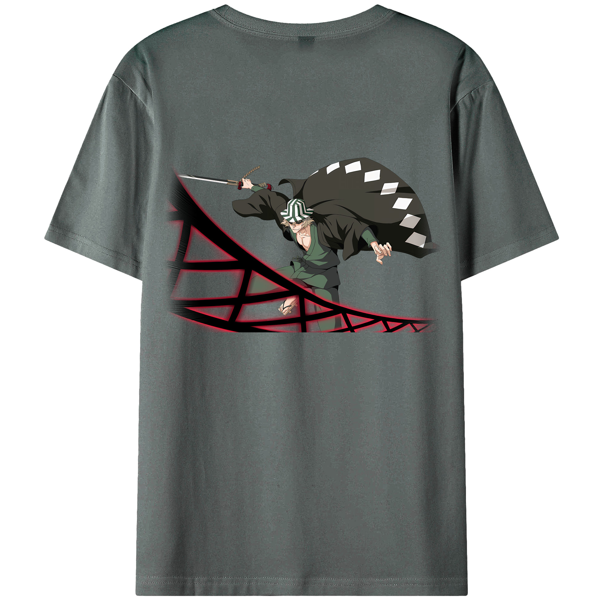 （画像用） "ブリーチ 浦原 喜助（うらはら きすけ） BLEACH Urahara Kisuke " 綿100％ メンズ半袖Tシャツ（バックプリント） 通気性